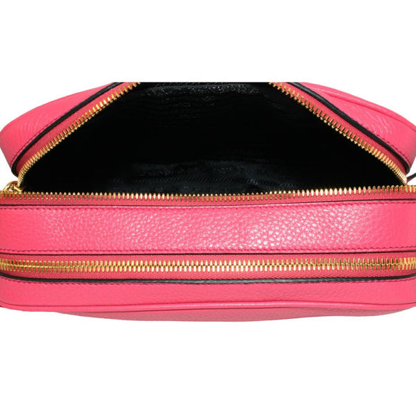 Prada Peonia Pink Vitello Phenix Leather Double Zip Crossbody in Peonia Pink, authentic new handbag, image 7