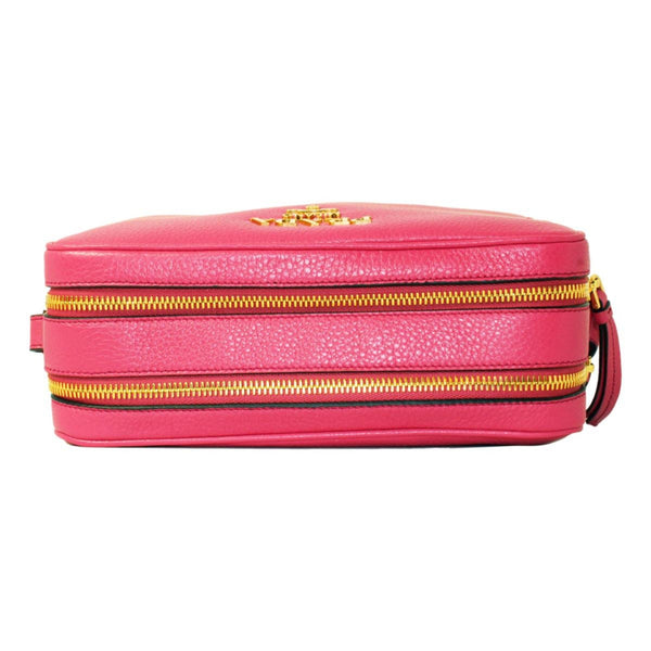 Prada Peonia Pink Vitello Phenix Leather Double Zip Crossbody in Peonia Pink, authentic new handbag, image 5
