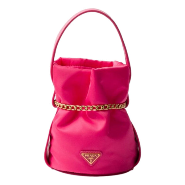 Prada Petit Sac Noir Mini bucket bag pink front view