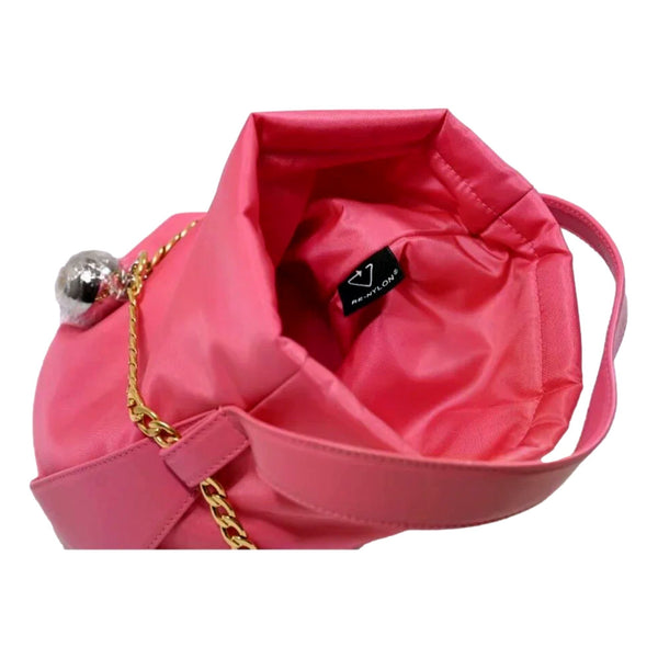 Prada Petit Sac Noir Mini pink bucket bag side view