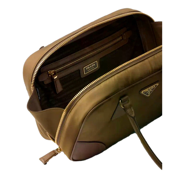 Prada Re-Edition 1978 Medium Re-Nylon and Saffiano Leather Two-Handle Bag Cork Beige – interior view
