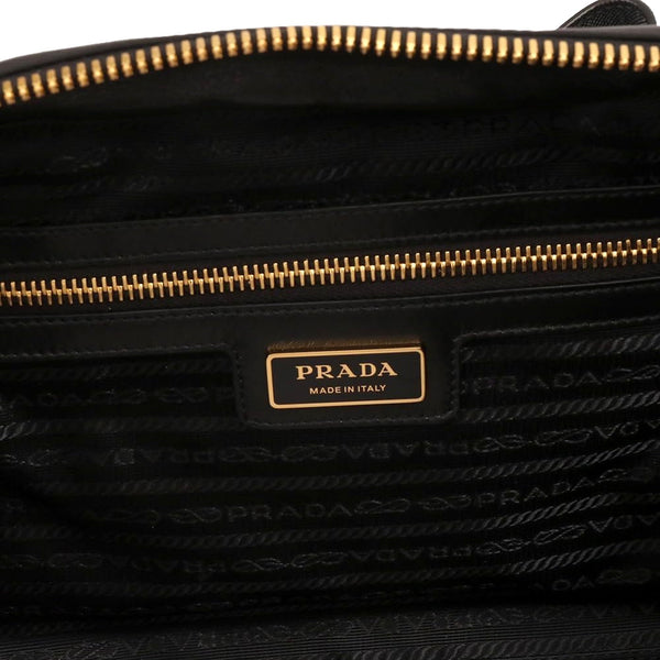 Prada Re-Edition 1978 Medium Re-Nylon and Saffiano Leather Two-Handle Bag Black in Black, authentic new handbag, image 6