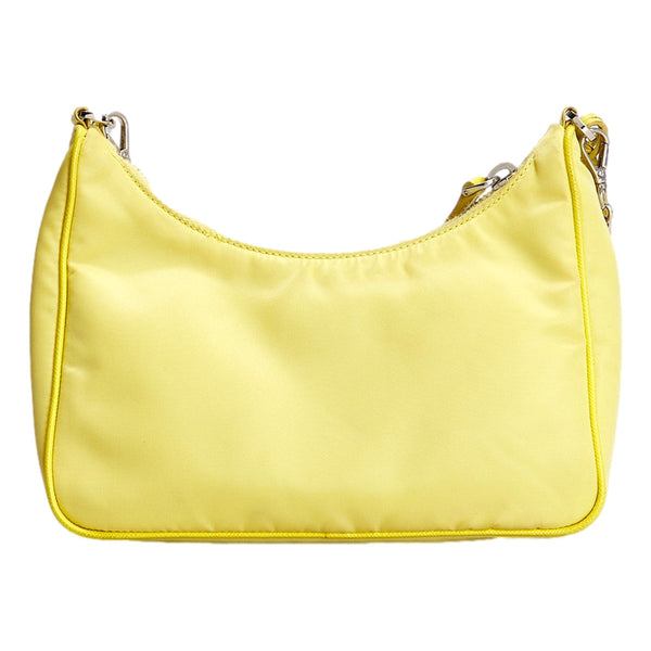 Prada Re-Edition 2005 Cedro yellow nylon shoulder bag back view