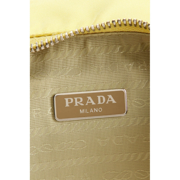 Prada Re-Edition 2005 Cedro yellow nylon shoulder bag interior logo view