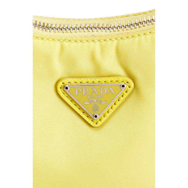 Prada Re-Edition 2005 Cedro yellow nylon shoulder bag logo view