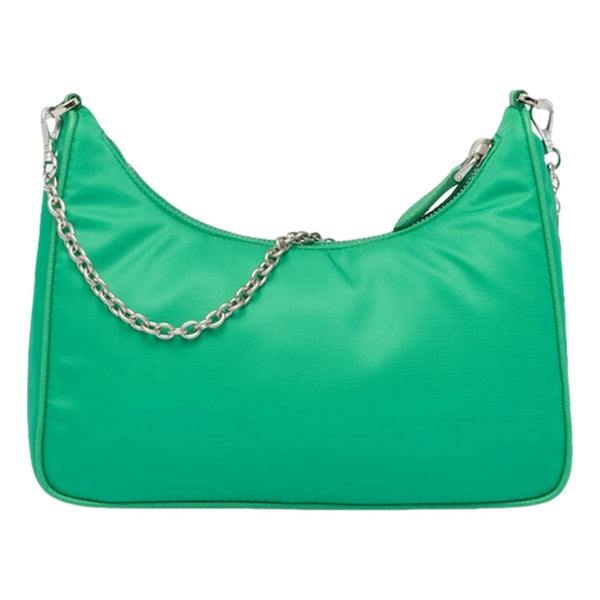 Prada Re-Edition 2005 green nylon bag back view