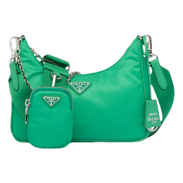 Prada Re-Edition 2005 shoulder bag green front view