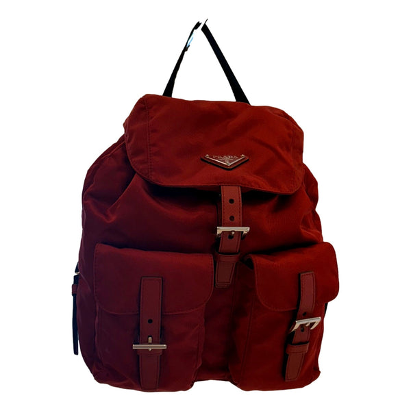 Prada Re-Edition Re-Nylon Burgundy Drawstring Backpack Medium in Fuoco Burgundy Red, authentic new handbag, image 2