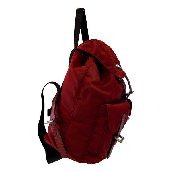 Prada Re-Edition Re-Nylon Burgundy Drawstring Backpack Medium in Fuoco Burgundy Red, authentic new handbag, image 4