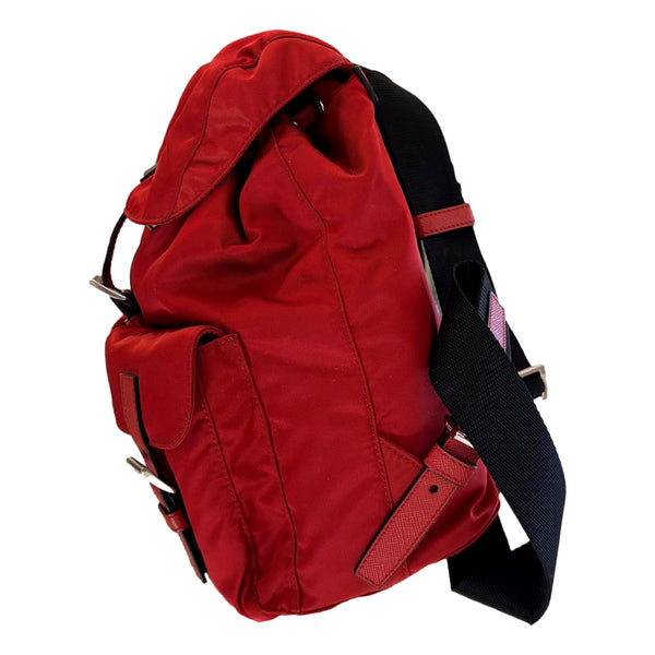 Prada Re-Edition Re-Nylon Burgundy Drawstring Backpack Medium in Fuoco Burgundy Red, authentic new handbag, image 6