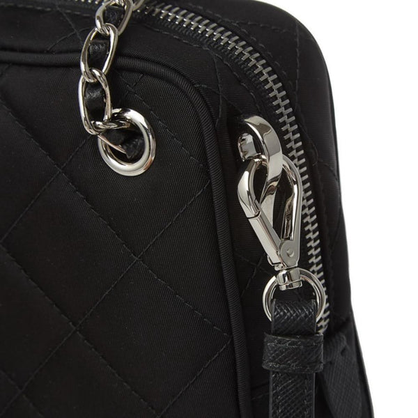 Prada Re-Edition Nylon Quilted Black Triangle Logo Crossbody Bag in Black, authentic new handbag, image 9