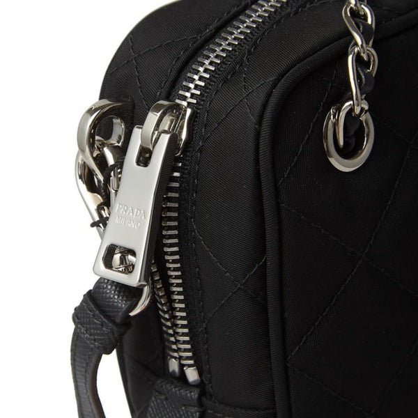 Prada Re-Edition Nylon Quilted Black Triangle Logo Crossbody Bag in Black, authentic new handbag, image 8