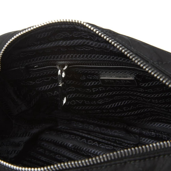 Prada Re-Edition Nylon Quilted Black Triangle Logo Crossbody Bag in Black, authentic new handbag, image 7