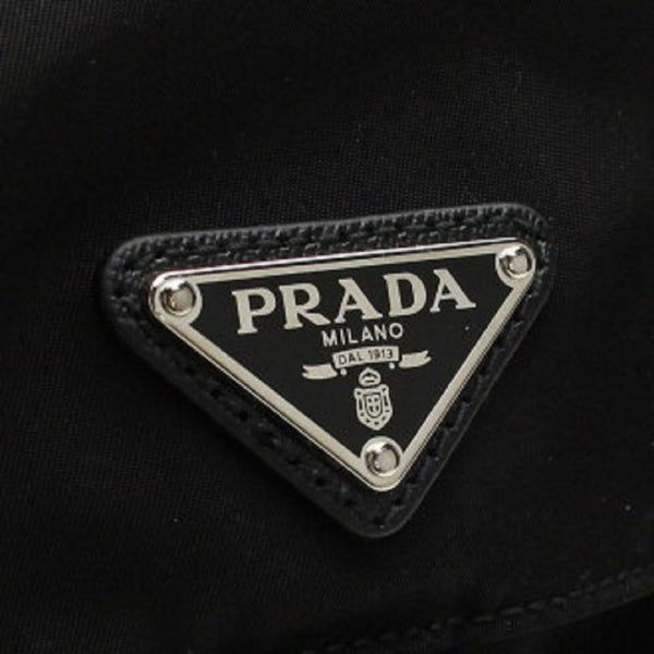 Prada Re-Nylon and Saffiano Leather Trim Medium Drawstring Rucksack Backpack in Black – back view 8