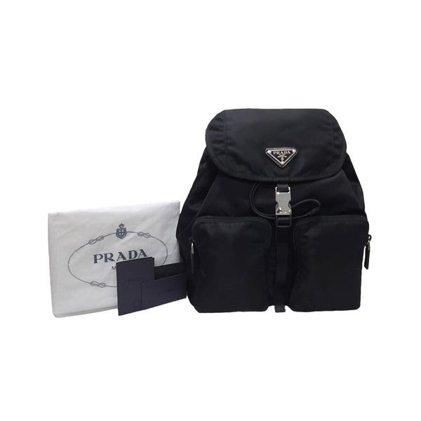 Prada Re-Nylon Black Drawstring Small Rucksack Backpack in Black, authentic new handbag, image 2