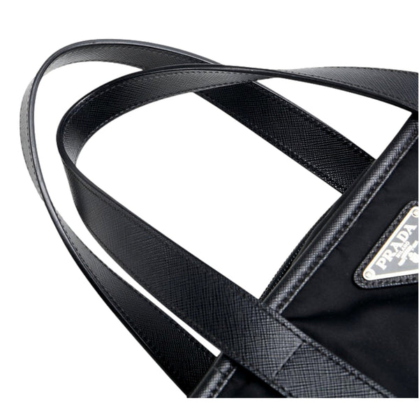 Prada Re-Nylon Black Nylon and Saffiano Large Crossbody Tote Bag in Black, authentic new handbag, image 7