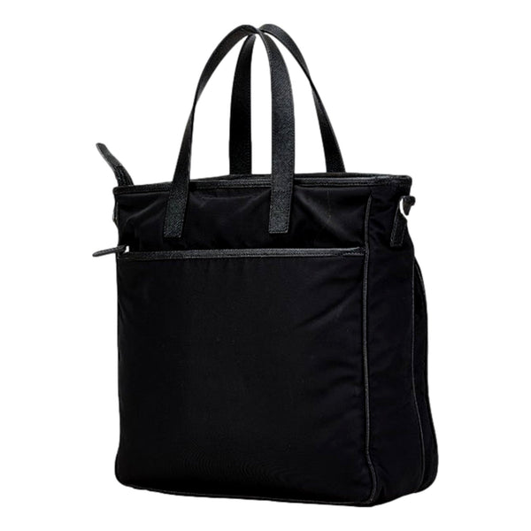 Prada Re-Nylon Black Nylon and Saffiano Large Crossbody Tote Bag in Black, authentic new handbag, image 2