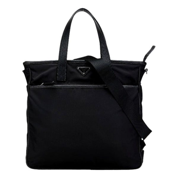 Prada Re-Nylon Black Nylon and Saffiano Large Crossbody Tote Bag in Black, authentic new handbag, image 1