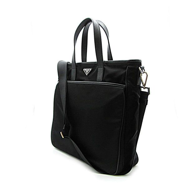 Prada Re-Nylon Black Nylon and Saffiano Large Crossbody Tote Bag in Black, authentic new handbag, image 3