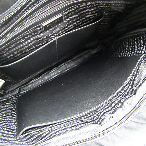 Prada Re-Nylon Black Nylon and Saffiano Large Crossbody Tote Bag in Black, authentic new handbag, image 8