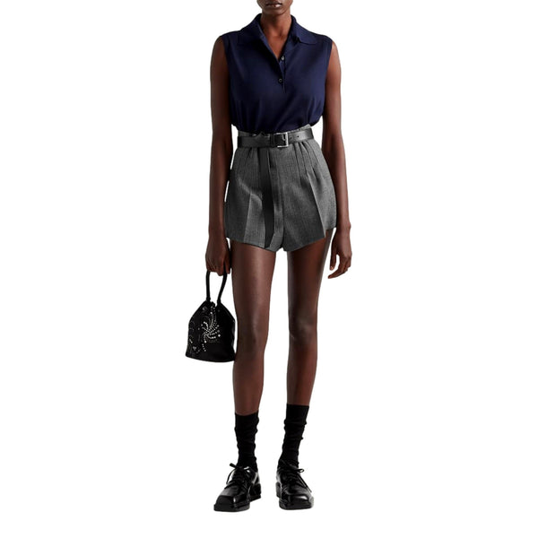 Prada Re-Nylon Mini Drawstring Bucket Bag Black Beaded Embroidered in Black, authentic new handbag, image 5