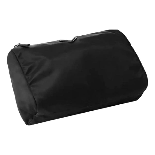 Prada Re-Nylon Necessaire Large Pouch Clutch in Black Nylon with Silver Hardware in Black, authentic new handbag, image 3