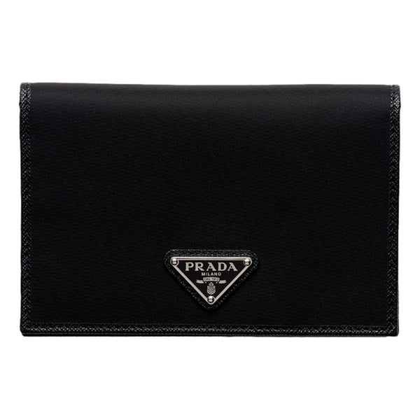 Prada Black Re-Nylon Tessuto Saffiano Passport Holder in Black, authentic new wallet, image 1