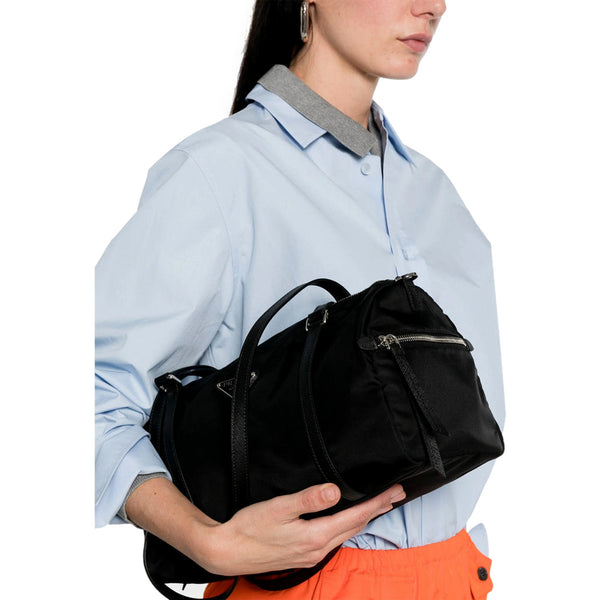 Prada Small Re-Nylon and Saffiano Leather Duffel Bag Black in Nero Black, authentic new handbag, image 5