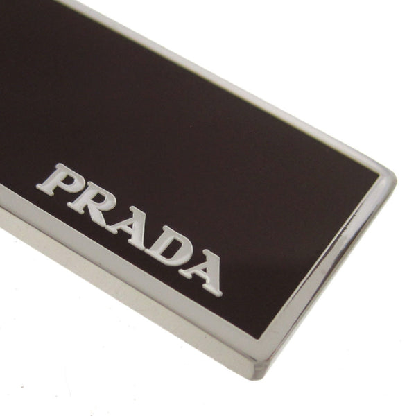 Prada Rubino Red Enamel Silver Metal Keyring Keychain in Rubino Red, authentic new keychain, image 4