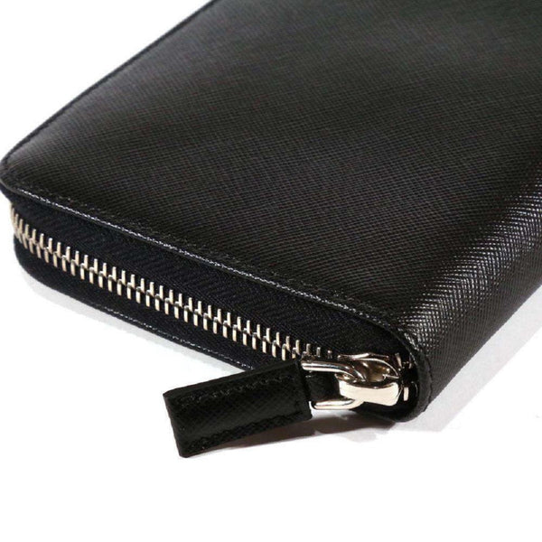 Prada Saffiano Active Black Leather Stripe Zip Around Wallet in Black, authentic new wallet, image 5