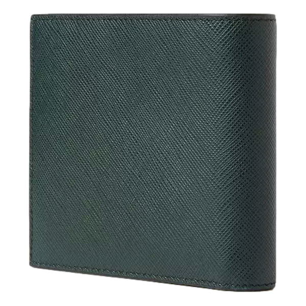 Prada Saffiano Leather Dark Green Bifold Wallet Metal Logo in Dark Green, authentic new wallet, image 3