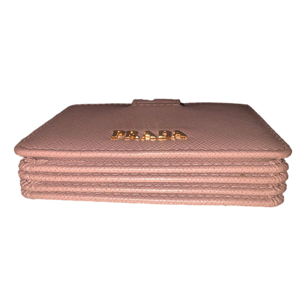 Prada Saffiano Leather Cipria Beige Accordion Card Case Wallet in Cipria Beige, authentic new wallet, image 4