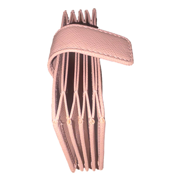 Prada Saffiano Leather Cipria Beige Accordion Card Case Wallet in Cipria Beige, authentic new wallet, image 5