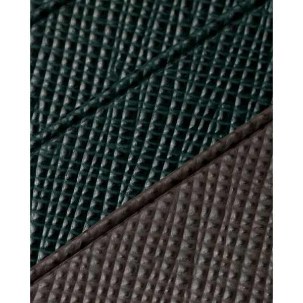 Prada Saffiano Dark Green Gray Leather Small Card Holder Wallet in Dark Green and Gray, authentic new wallet, image 3