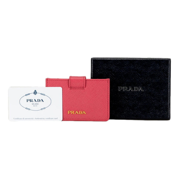 Prada Saffiano Leather Peonia Hot Pink Accordion Card Case Wallet in Hot Pink, authentic new wallet, image 8