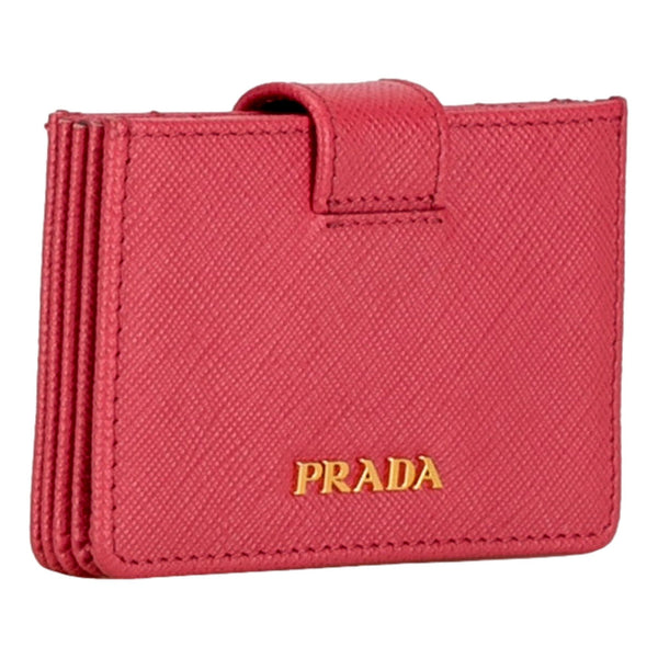 Prada Saffiano Leather Peonia Hot Pink Accordion Card Case Wallet in Hot Pink, authentic new wallet, image 2