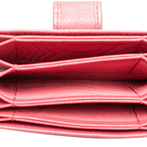 Prada Saffiano Leather Peonia Hot Pink Accordion Card Case Wallet in Hot Pink, authentic new wallet, image 5