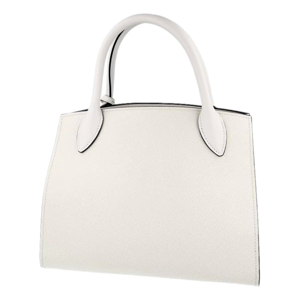 Prada Saffiano Leather Monochrome Bianco White Top Handle Handbag in Bianco White, authentic new handbag, image 4