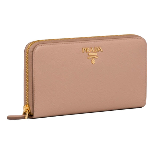 Prada Saffiano Beige and Red Multicolor Zip Around Wallet – detail view 3