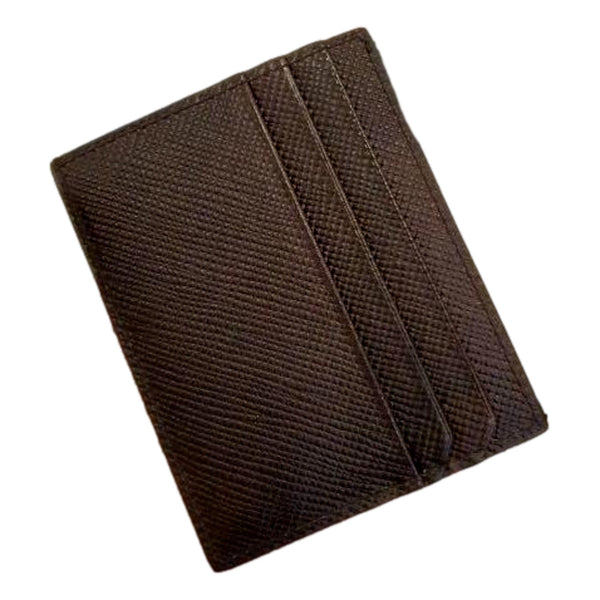 Prada Saffiano Mens Bruciato Brown Credit Card Wallet in Bruciato Brown, authentic new wallet, image 5