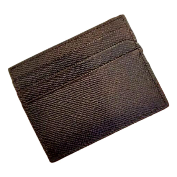 Prada Saffiano Mens Bruciato Brown Credit Card Wallet in Bruciato Brown, authentic new wallet, image 2