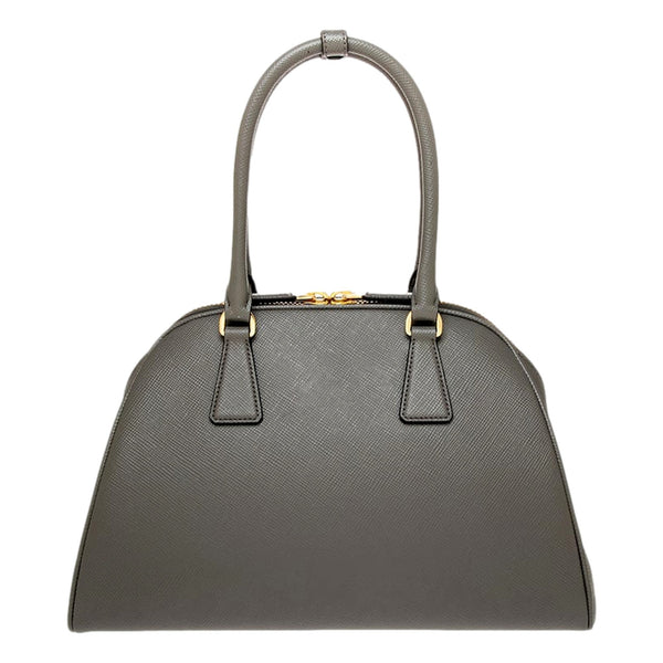 Prada Saffiano Soft Calfskin Top Handle Handbag Medium Marmo Gray in Marmo Gray, authentic new handbag, image 2