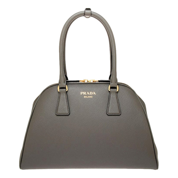 Prada Saffiano Soft Calfskin Top Handle Handbag Medium Marmo Gray in Marmo Gray, authentic new handbag, image 1