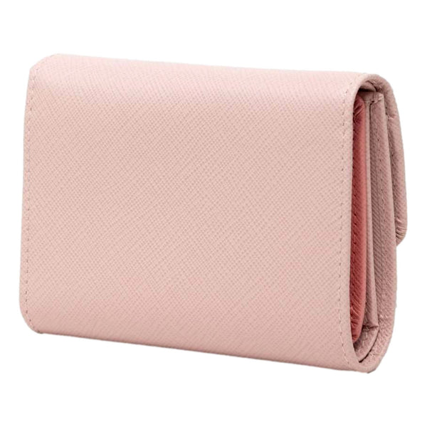 Prada Saffiano Petalo Pink Multicolor Trifold Coin Zipper Card Snap Wallet – detail view 2