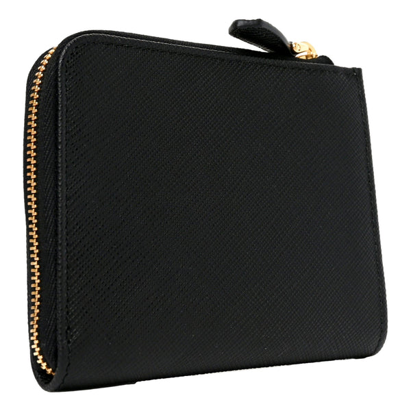 Prada Saffiano Nero Black Triangle Logo Zipper Card Holder Wallet in Nero Black, authentic new wallet, image 2