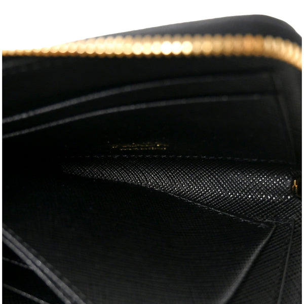 Prada Saffiano Nero Black Triangle Logo Zipper Card Holder Wallet in Nero Black, authentic new wallet, image 5