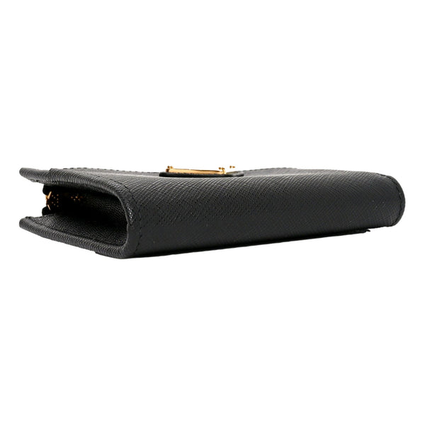Prada Saffiano Nero Black Triangle Logo Zipper Card Holder Wallet in Nero Black, authentic new wallet, image 3
