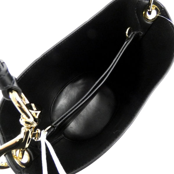 Prada Soft Calf Leather Bucket Crossbody Handbag Nero Black in Nero Black, authentic new handbag, image 4