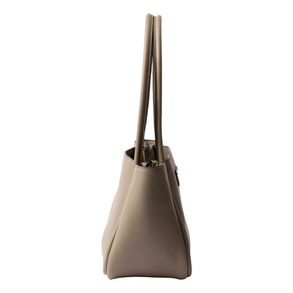 Prada Soft Grain Leather Argilla Gray Small Shopping Shoulder Tote in Argilla Gray, authentic new handbag, image 6