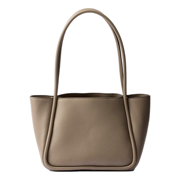 Prada Soft Grain Leather Argilla Gray Small Shopping Shoulder Tote in Argilla Gray, authentic new handbag, image 4